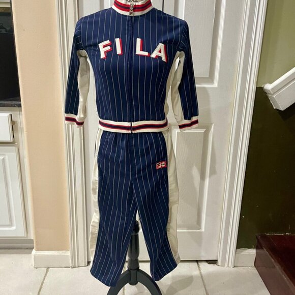 Y2K FILA TRACK SUIT BLUE WHITE RED KIDS SIZE 6 - Picture 15 of 16